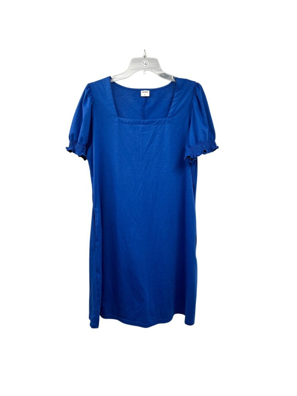 RUMIA Short Sleeve Shift Dress Square Neck Blue Size XL Pockets